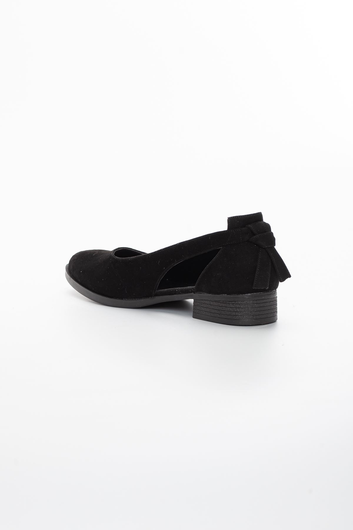 Volpen Süet Kısa Topuklu Ayakkabı Siyah
