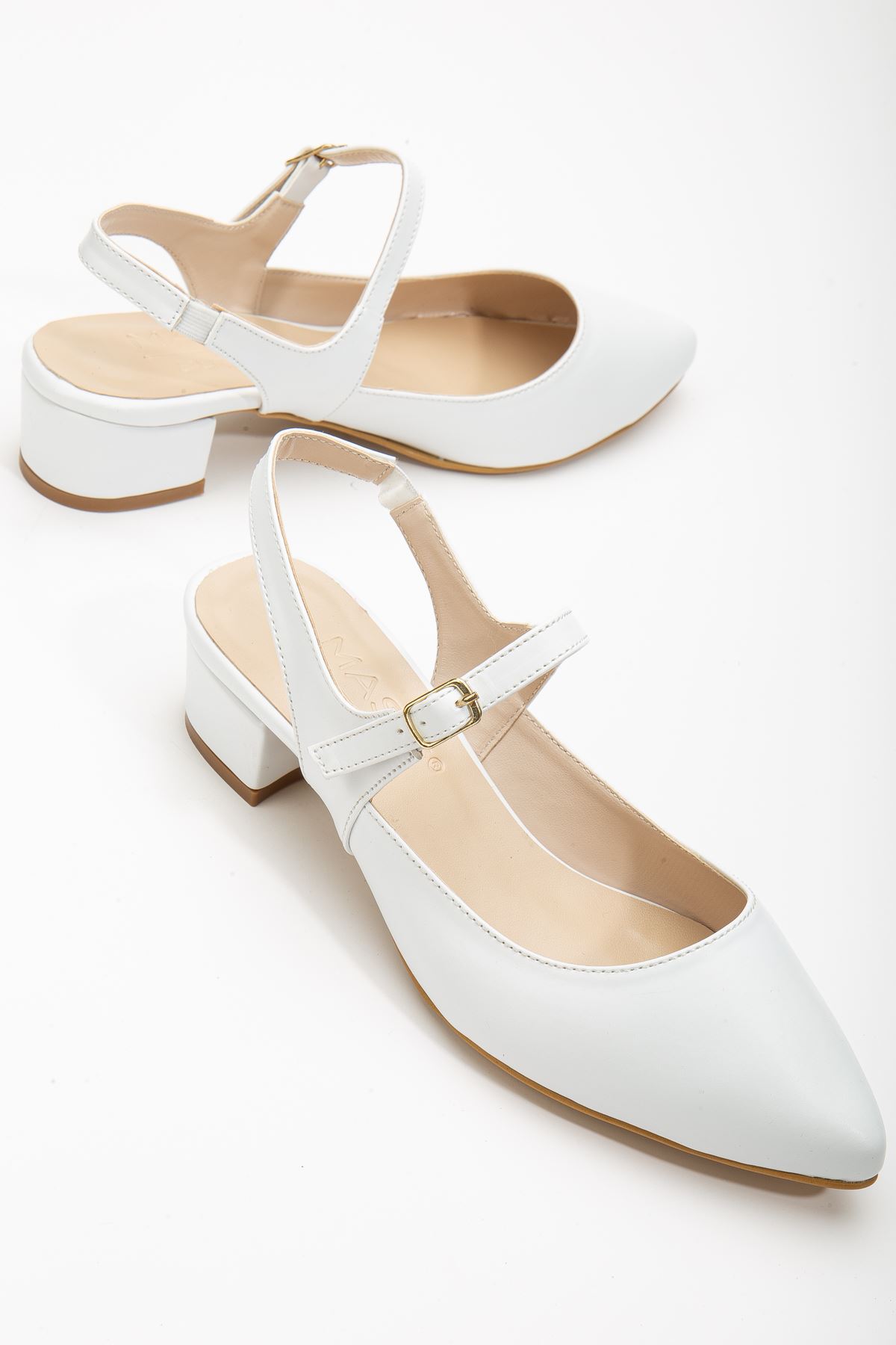 Milena Kısa Topuklu Ayakkabı Beyaz