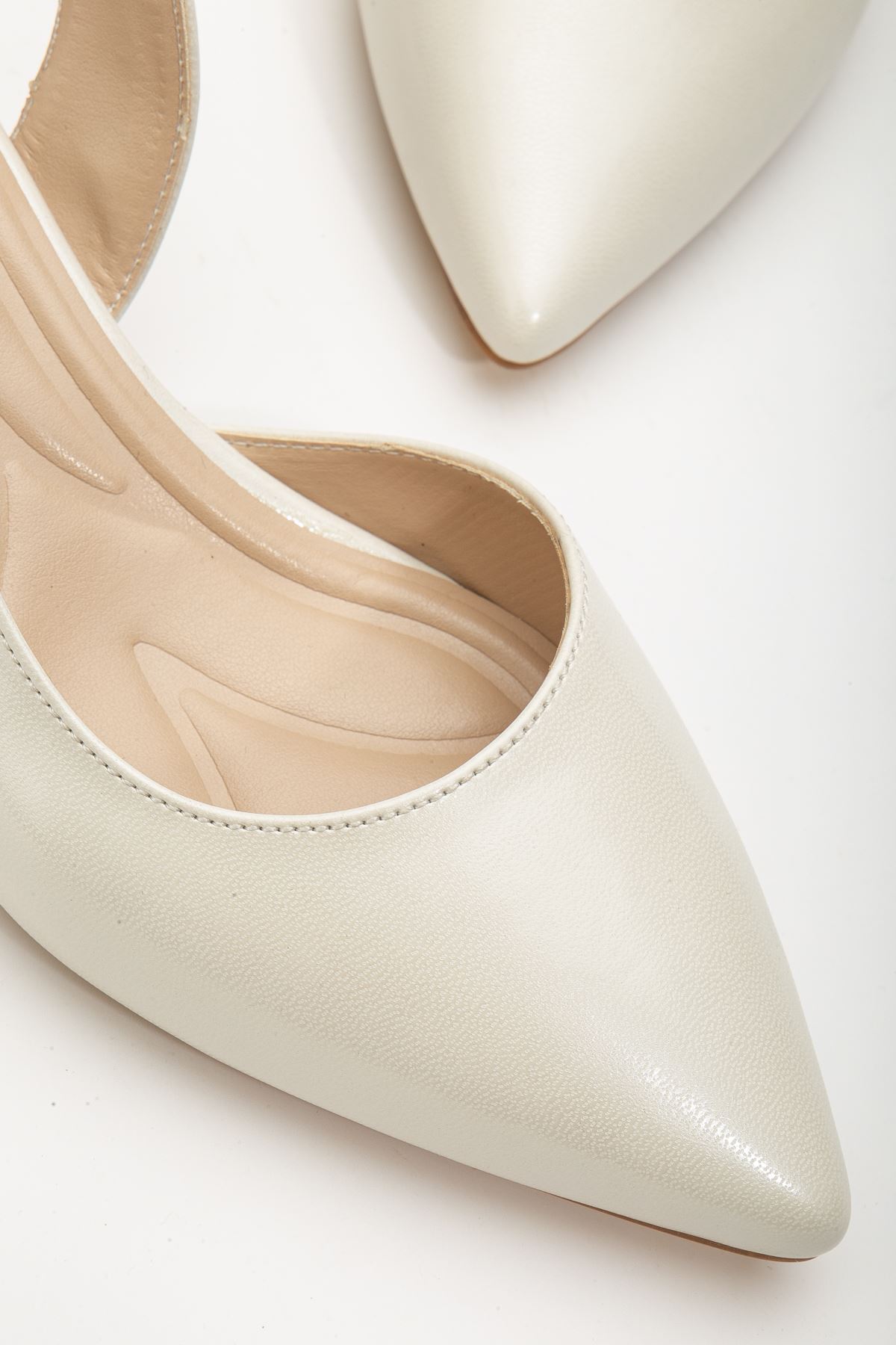 Beria Topuklu Ayakkabı Sedef Beyaz