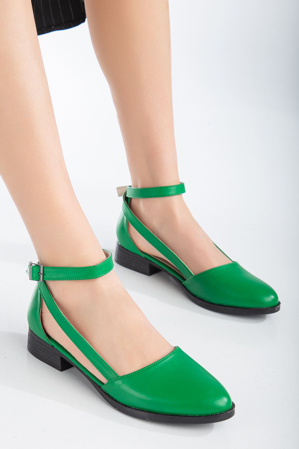 Rayna Kısa Topuk  Cilt Ayakkabı Yeşil