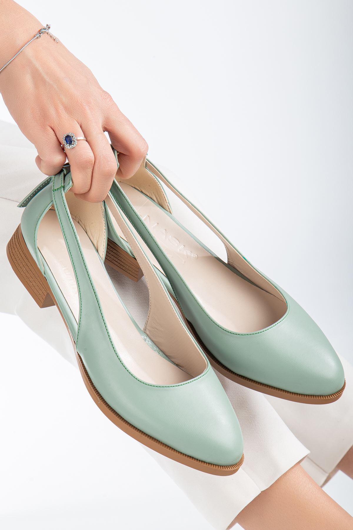 Volpen Cilt Kısa Topuk Ayakkabı Mint Yeşil