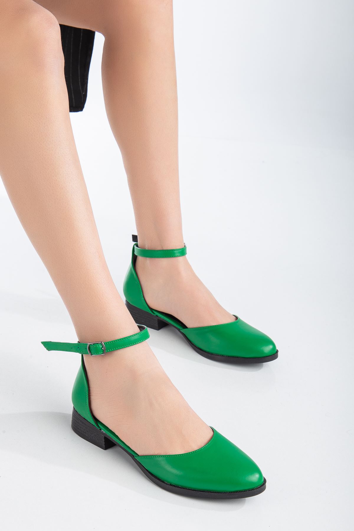Tilda Kısa Topuk  Cilt Ayakkabı Yeşil