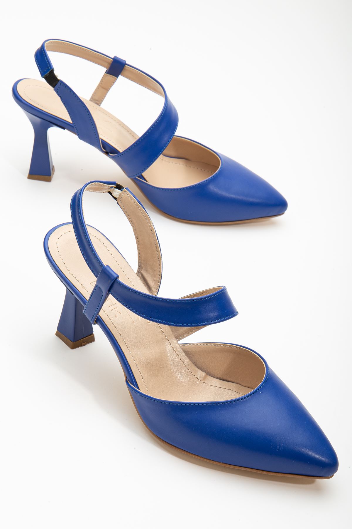 Mila Topuklu Cilt Ayakkabı Saks Mavi