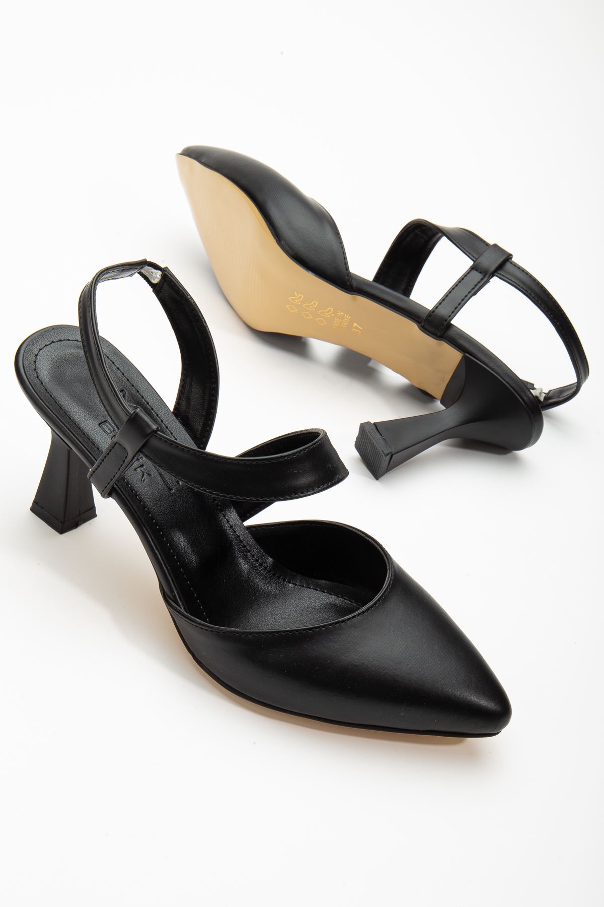 Mila  Topuklu Cilt  Ayakkabı Siyah