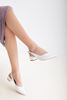 Lana Kısa Topuklu Ayakkabı Beyaz